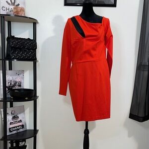 Bar III Fiery Orange Asymmetrical Dress